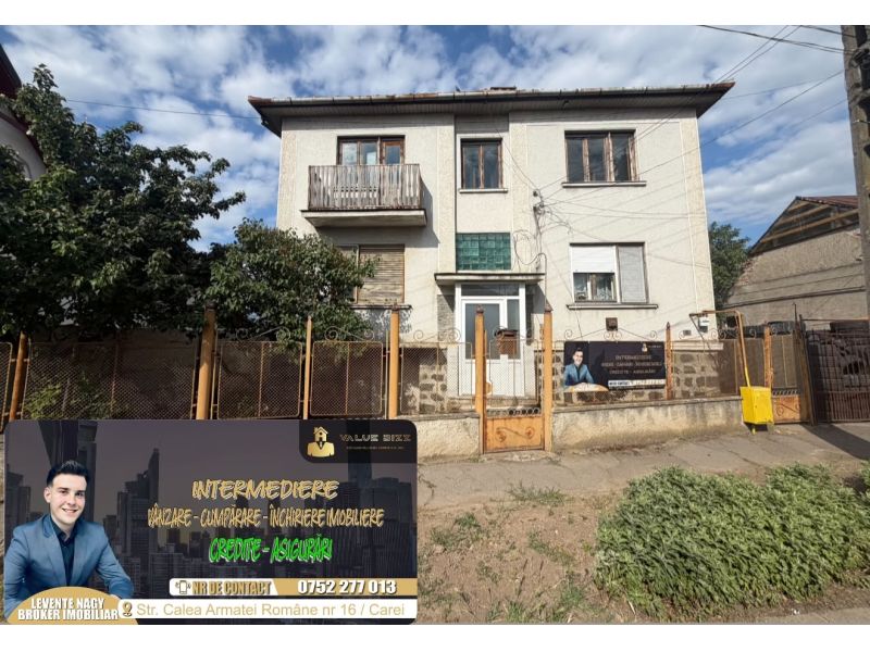 🏡 Casă P+1 cu teren 500 mp, garaj subteran și toate utilitățile – Strada Traian, Carei