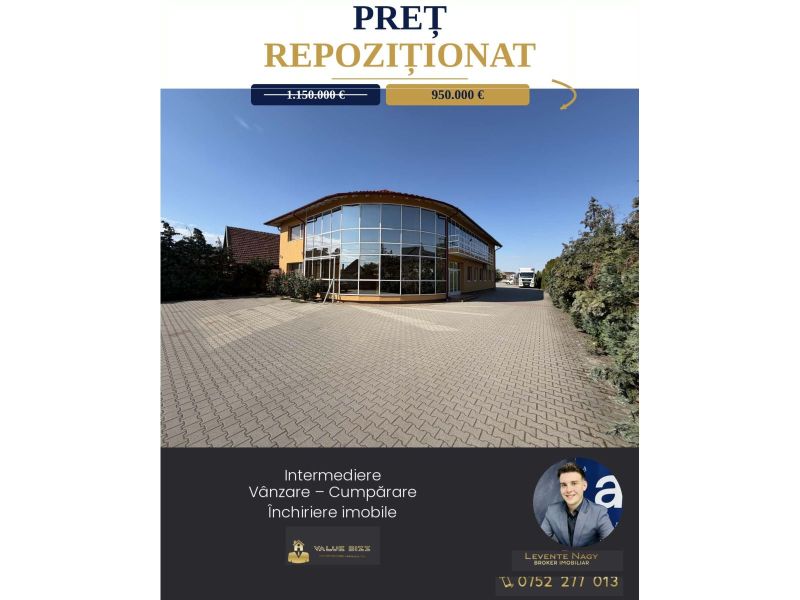 INVESTIȚIE PREMIUM | Proprietate industrială cu chiriași existenți | 4.400 mp teren | 1.700 mp construiți | Carei